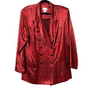 VTG Dress Savvy women’s size 18 red double breasted long line long sleeve blazer